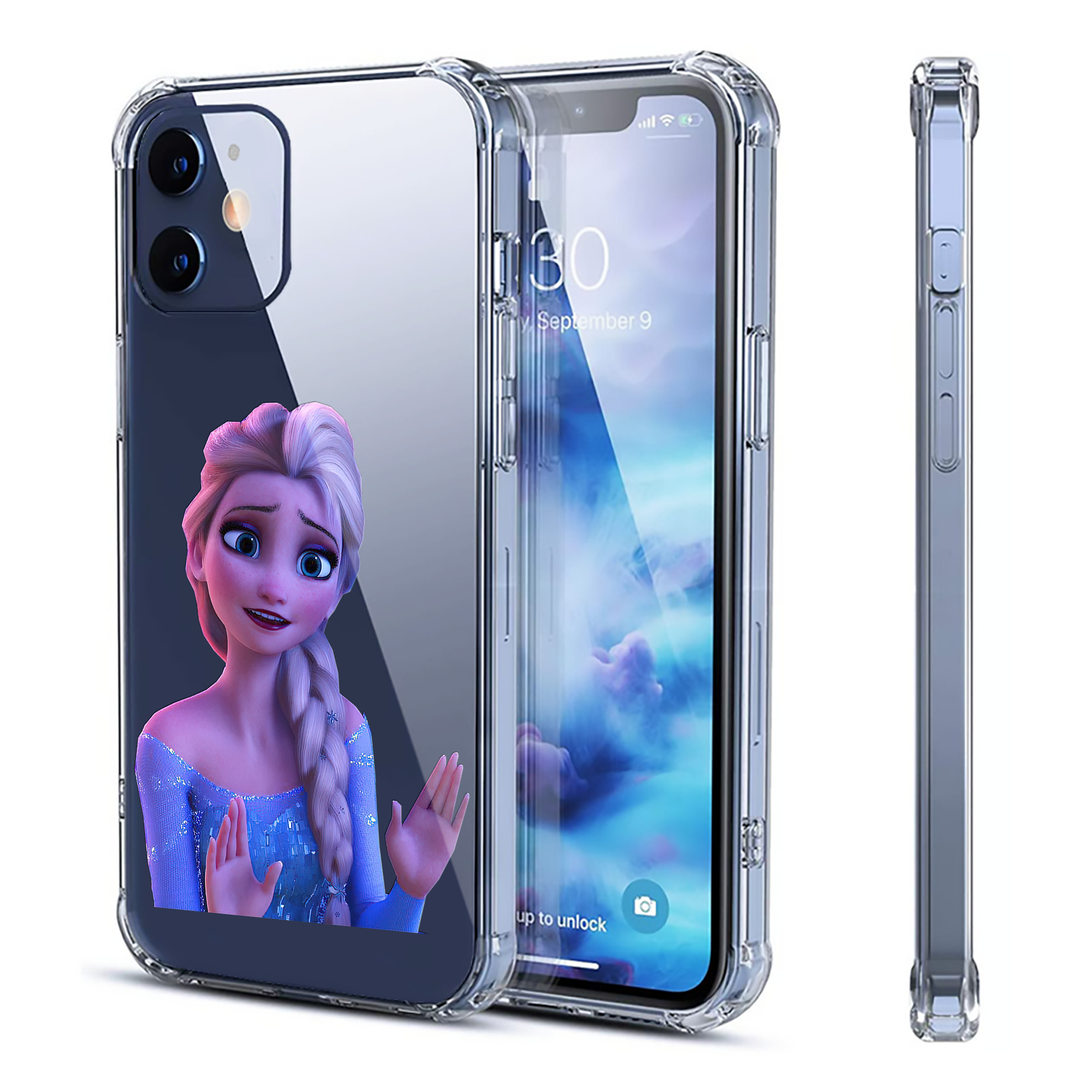（画像用） アナと雪の女王 アンナ エルサ Frozen Anna Elsa 【iPhone 12シリーズ対応】透明スマホケース（クリアソフトケース）